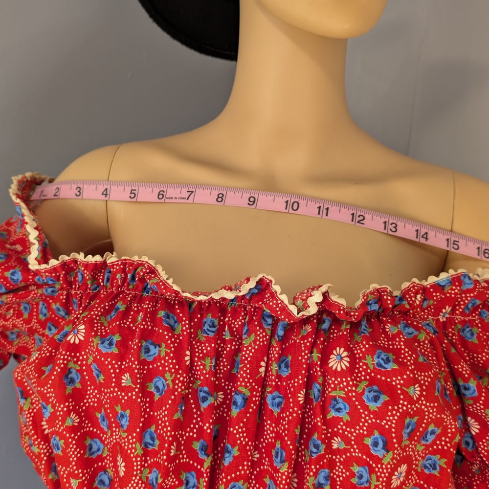 True Vintage 60s/70s Red Floral Handmade Dress – Collector’s Gem! - Picture 7 of 16